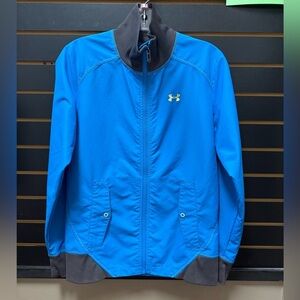 Under Armor Womens Jacket Blue Zip Up Polyester - Size S